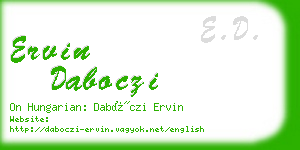 ervin daboczi business card